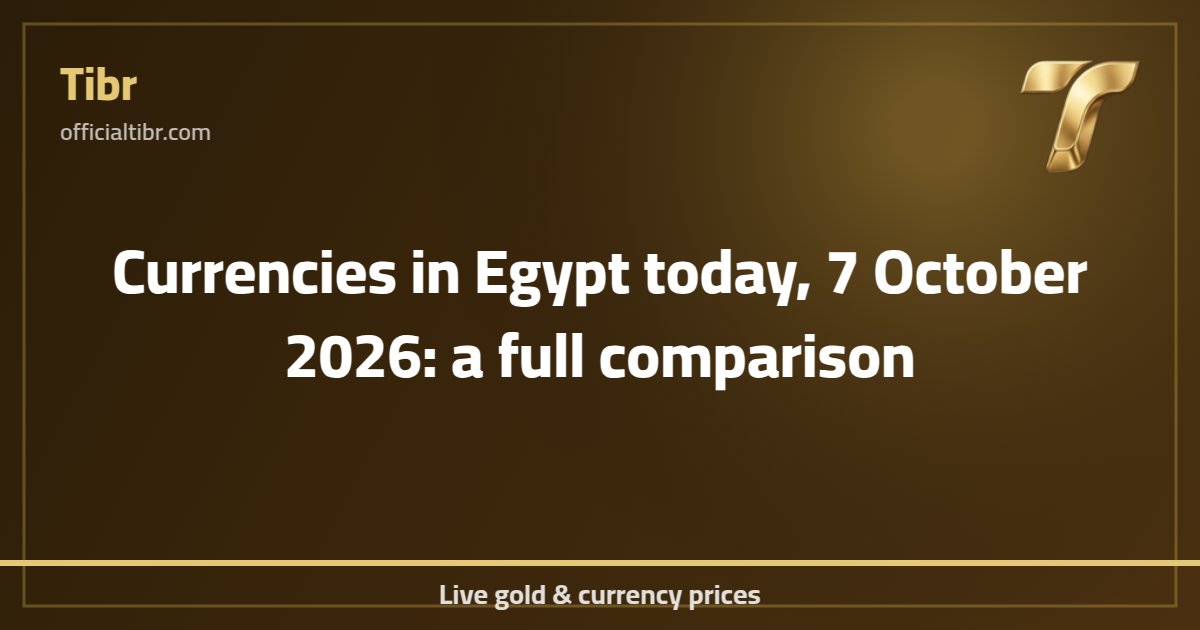 Currencies in Egypt today, 7 October 2026: a full comparison