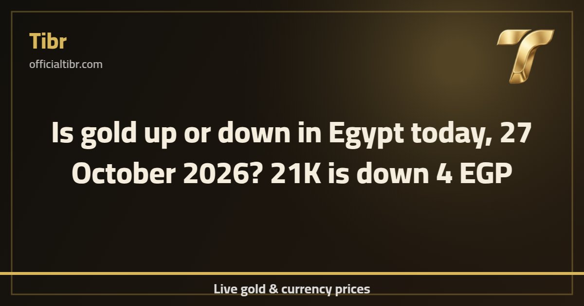 Is gold up or down in Egypt today, 27 October 2026? 21K is down 4 EGP