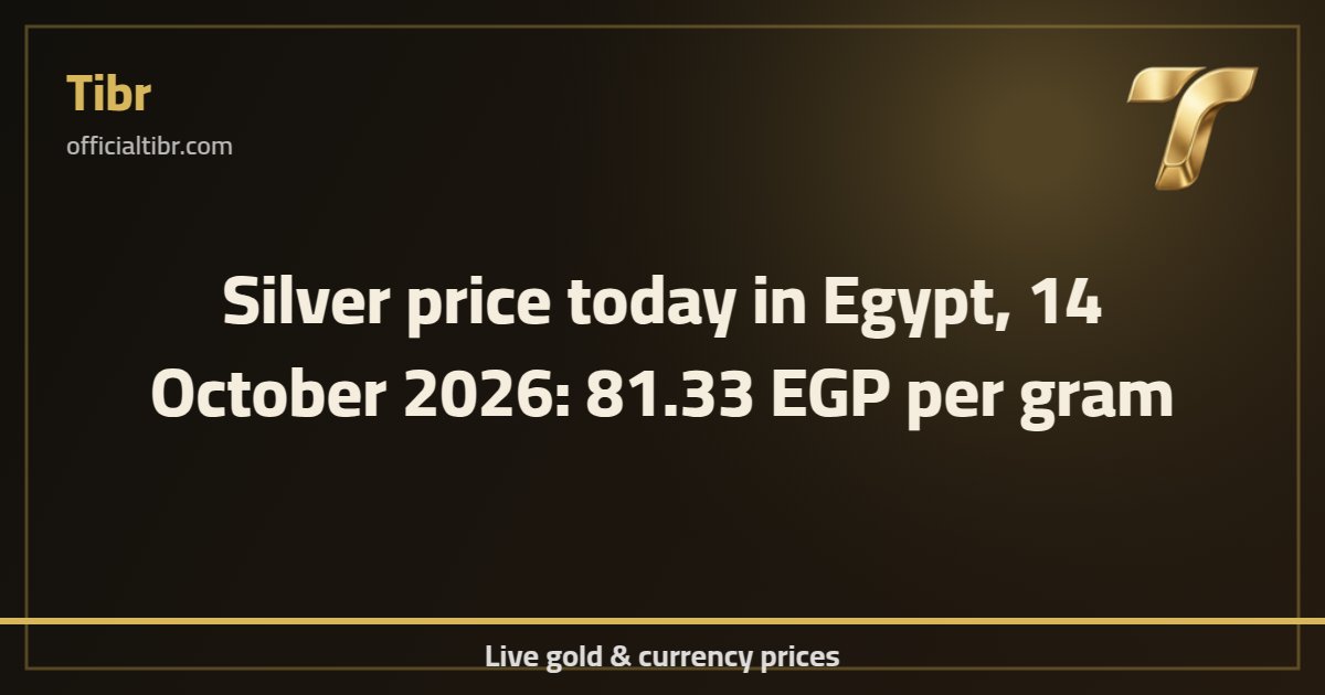 Silver price today in Egypt, 14 October 2026: 81.33 EGP per gram