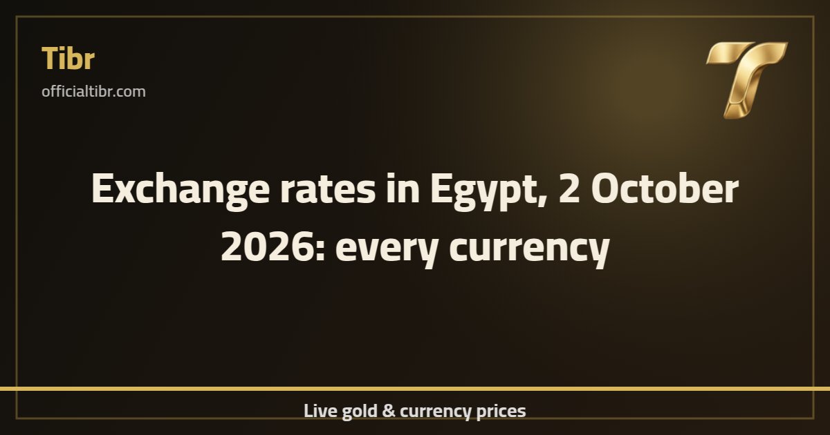 Exchange rates in Egypt, 2 October 2026: every currency