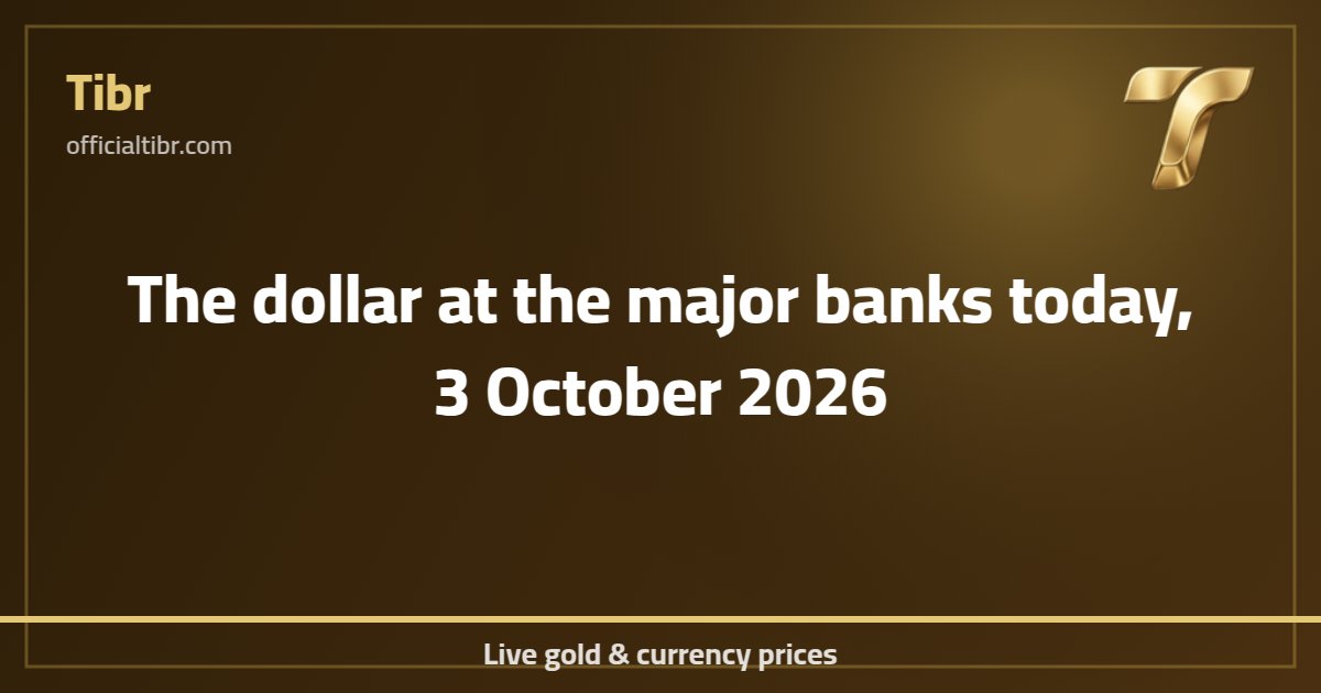 The dollar at the major banks today, 3 October 2026