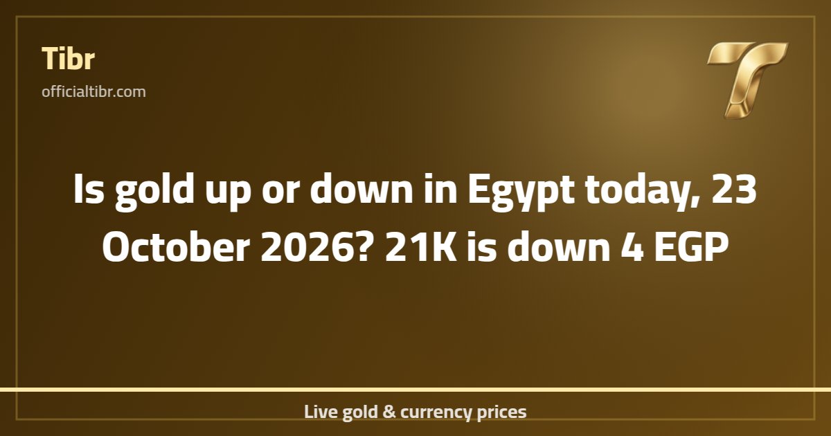 Is gold up or down in Egypt today, 23 October 2026? 21K is down 4 EGP